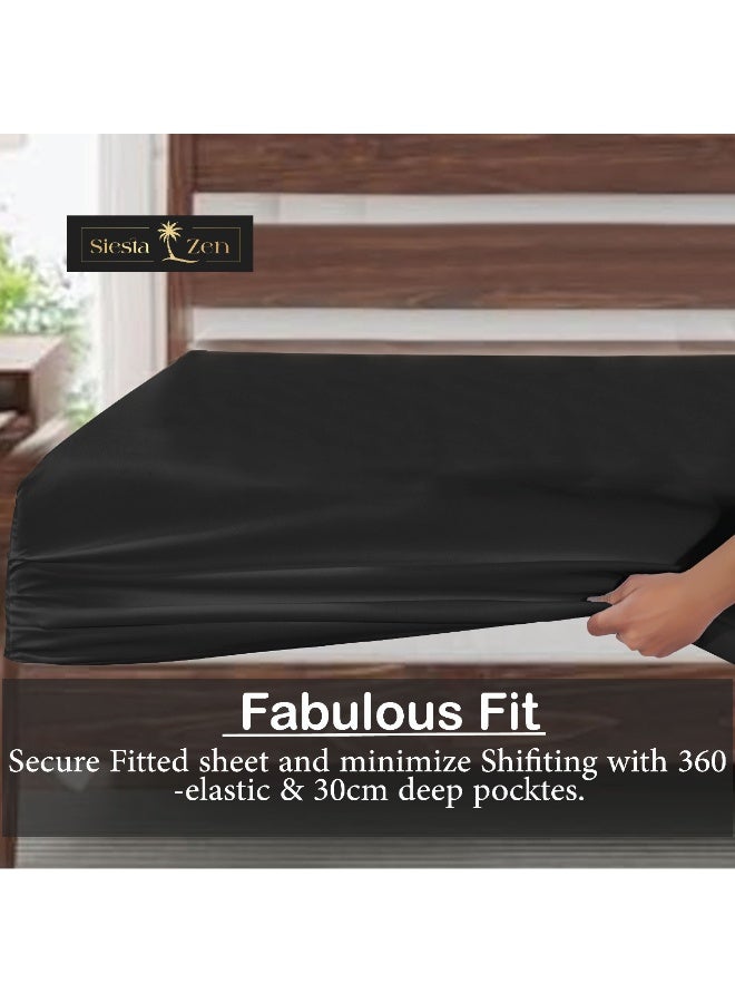 Siesta Zen Microfiber Fitted Bed Sheet 30cm Deep Pocket Wrinkle-Resistant Machine Washable, Soft, Cozy & Fade-Resistant – Perfect Fit for a Comfortable Night’s Sleep - Image 5